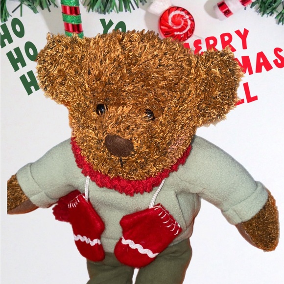 Hallmark teddy bear mittens blush bear 12’’ inch Christmas holiday .pre owned - Picture 6 of 16